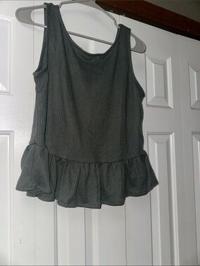 Women’s Sleeveless Peplum Tank Top - Gray